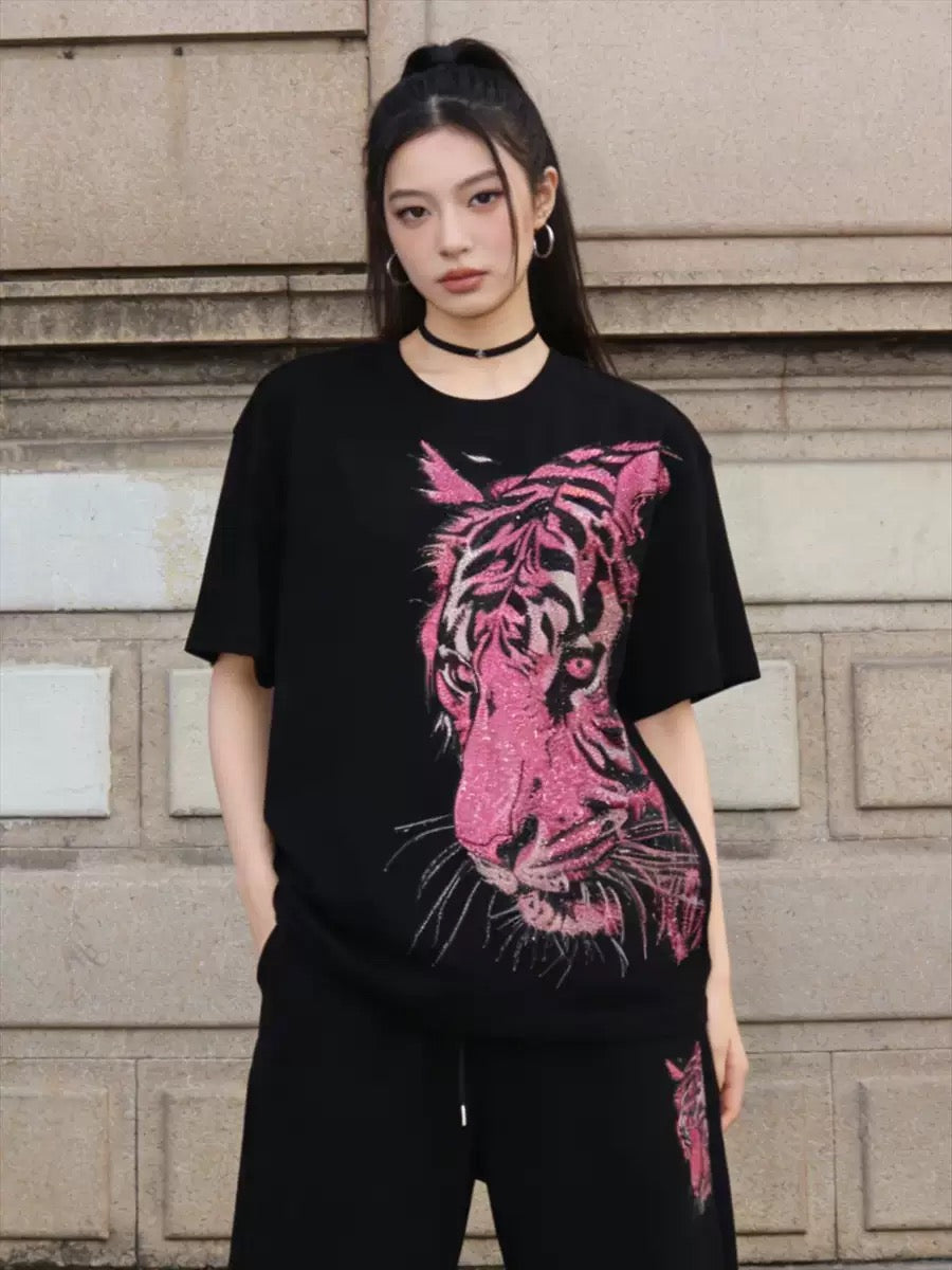 POLIVESTIDO TIGRE FUCSIA