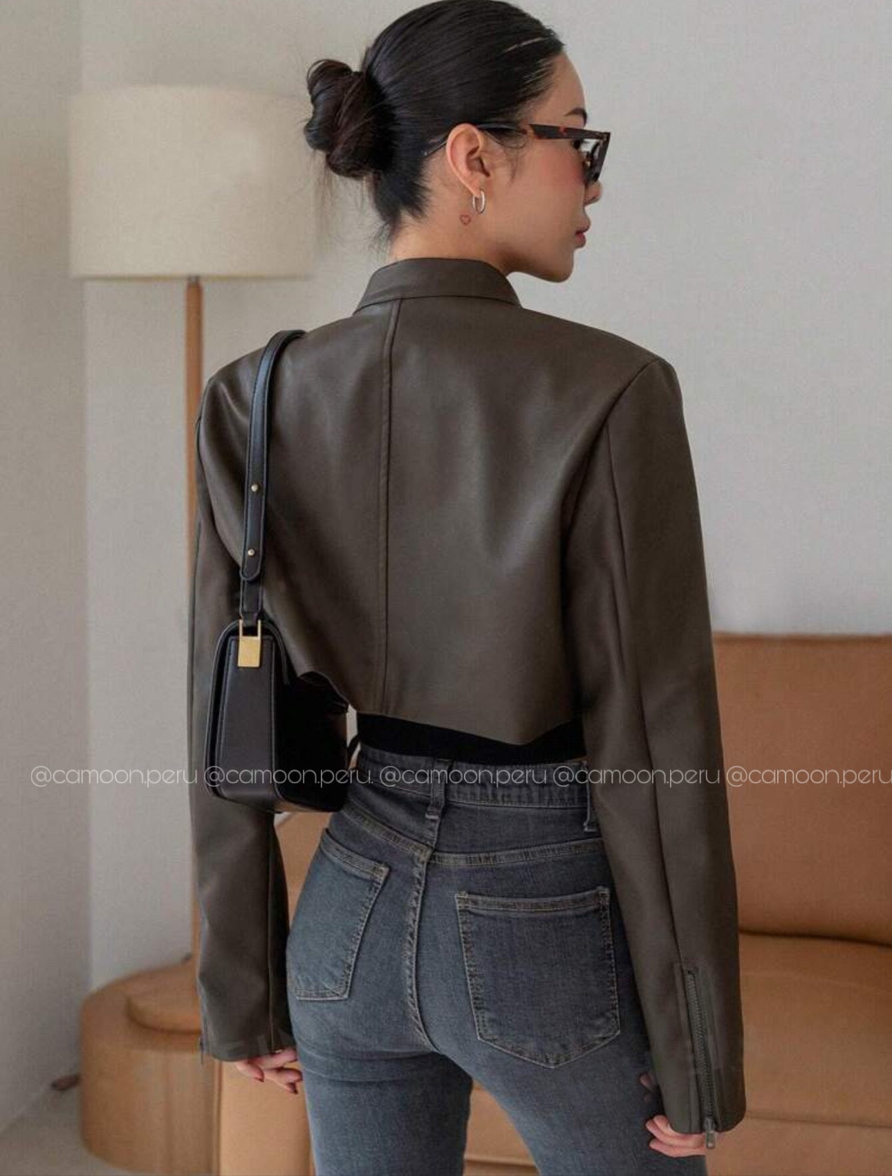 CASACA CROP CUERINA