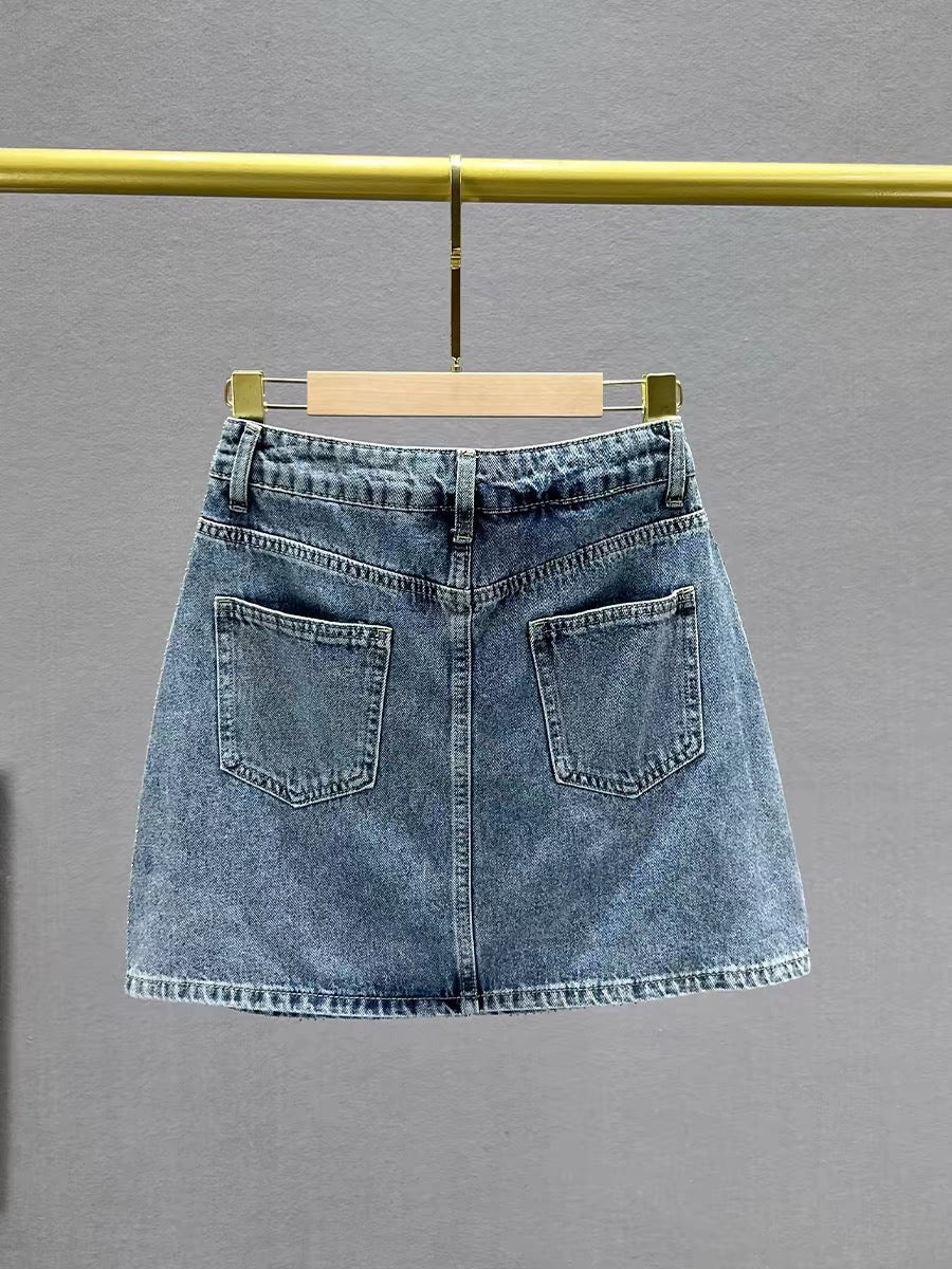 FALDA JEANS CON BRILLO