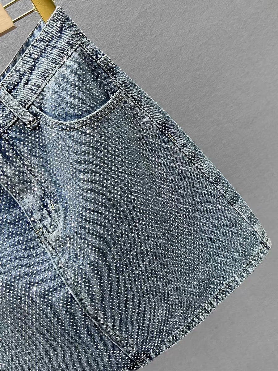 FALDA JEANS CON BRILLO