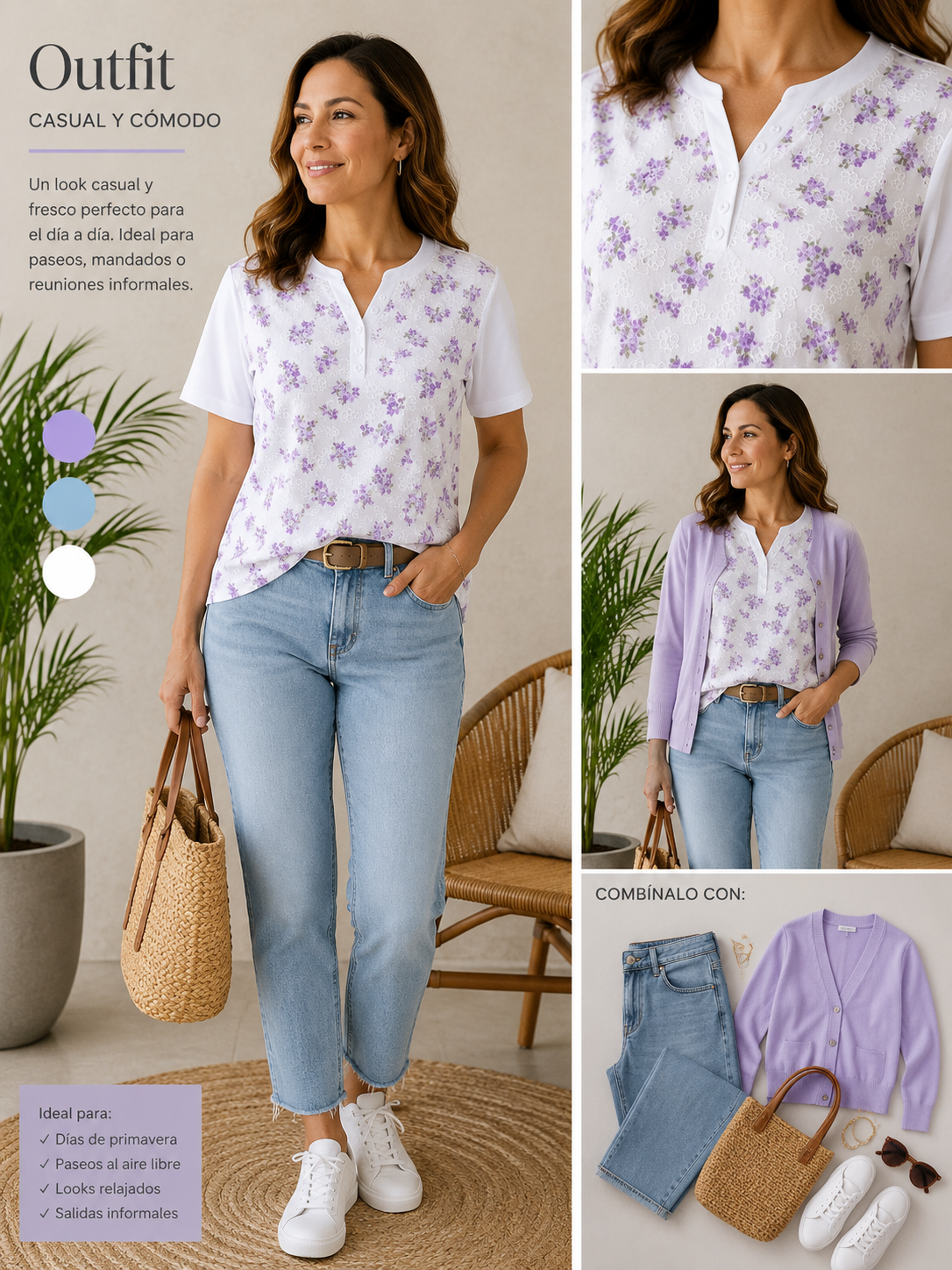 BLUSA FLORES LILA