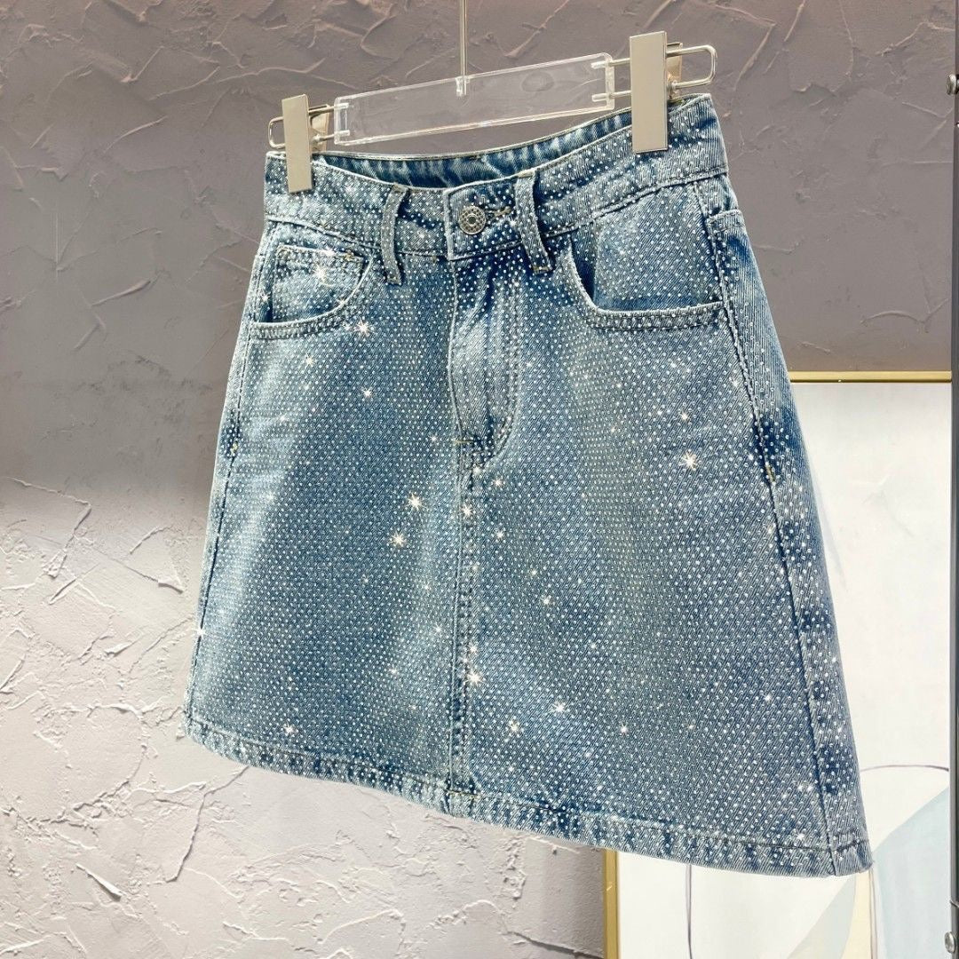 FALDA JEANS CON BRILLO
