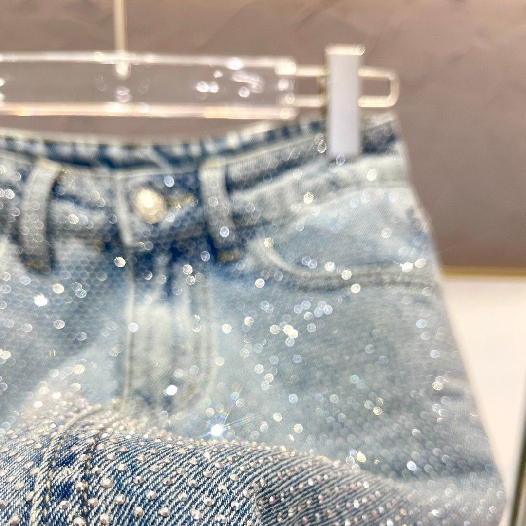 FALDA JEANS CON BRILLO