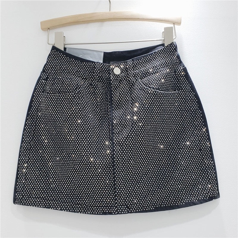 FALDA JEANS CON BRILLO