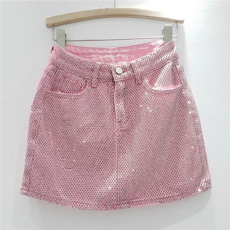 FALDA JEANS CON BRILLO