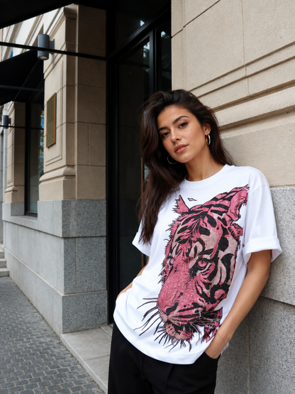 POLIVESTIDO TIGRE FUCSIA