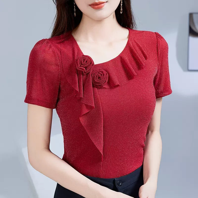 BLUSA ROSAS PECHO