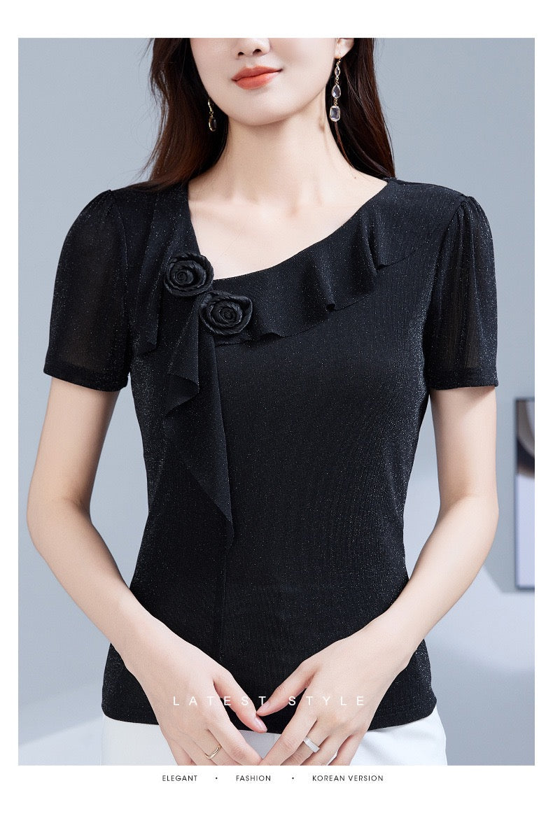 BLUSA ROSAS PECHO