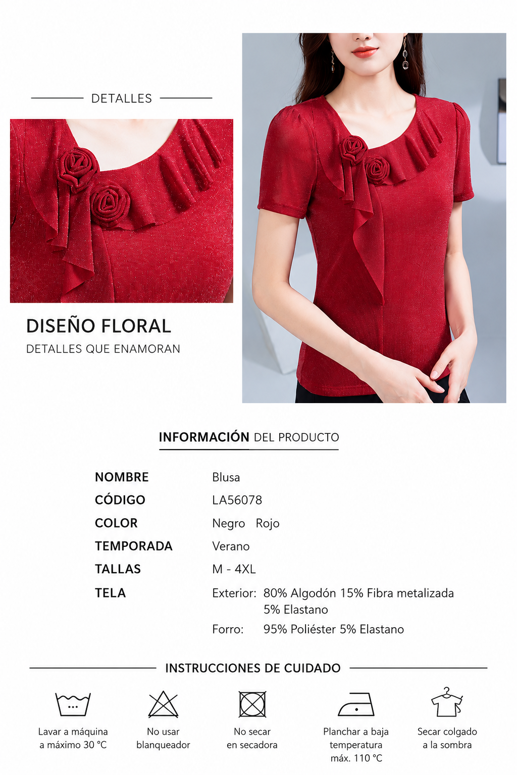 BLUSA ROSAS PECHO