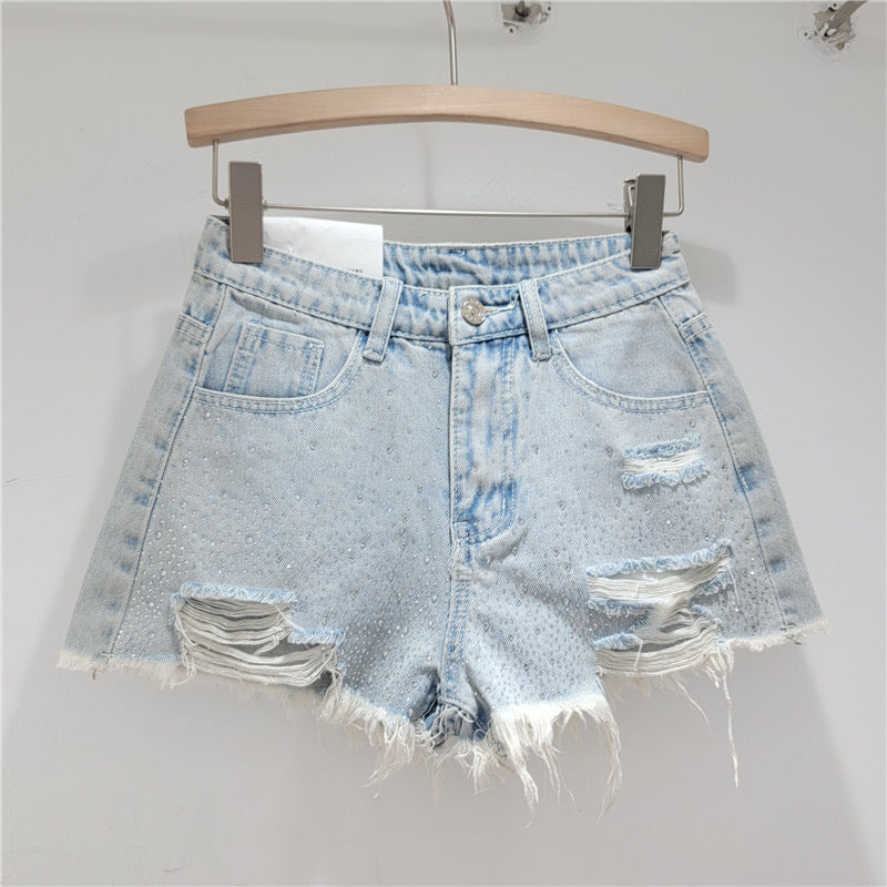 SHORT DENIM  BRILLOS