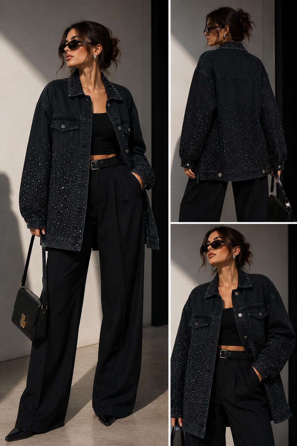 CASACA JEAN OVER SIZE BRILLOS