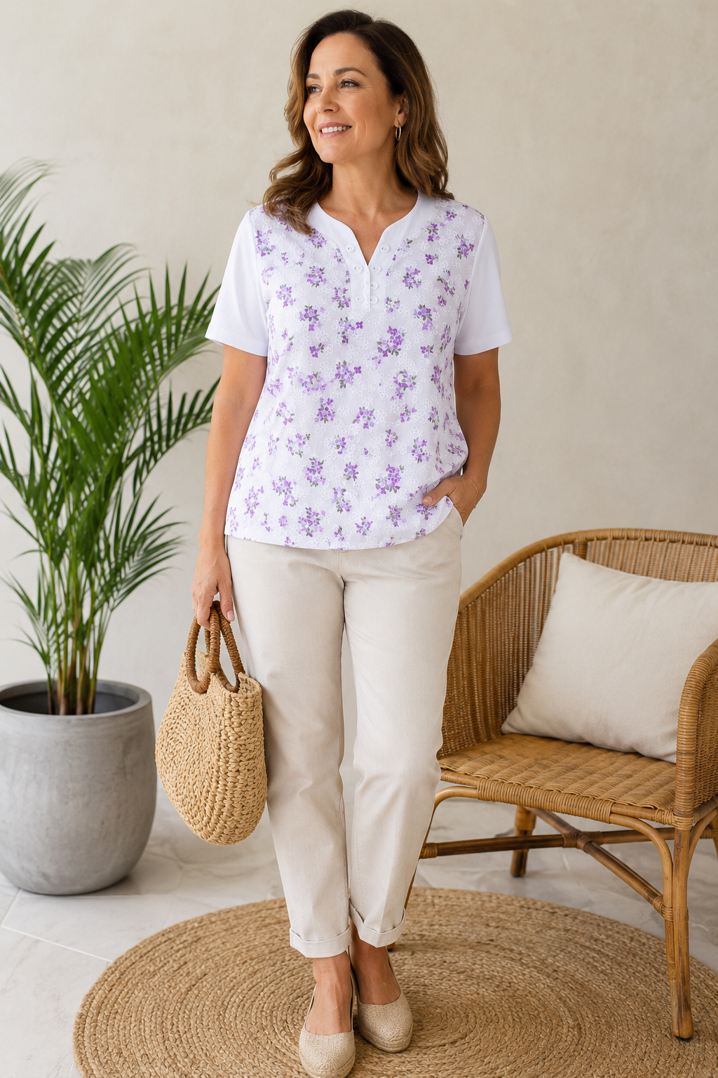 BLUSA FLORES LILA