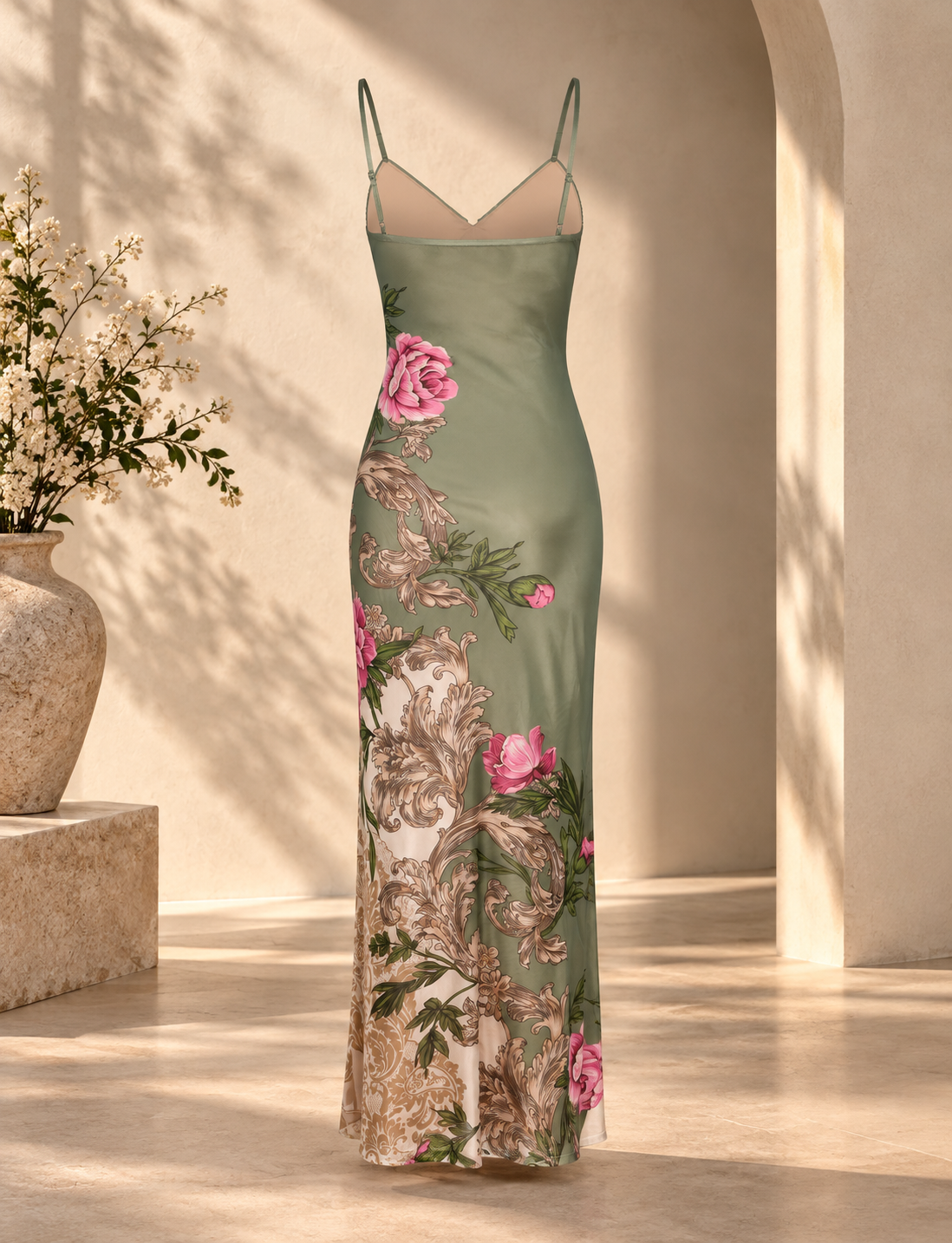 VESTIDO ROSA VERDE
