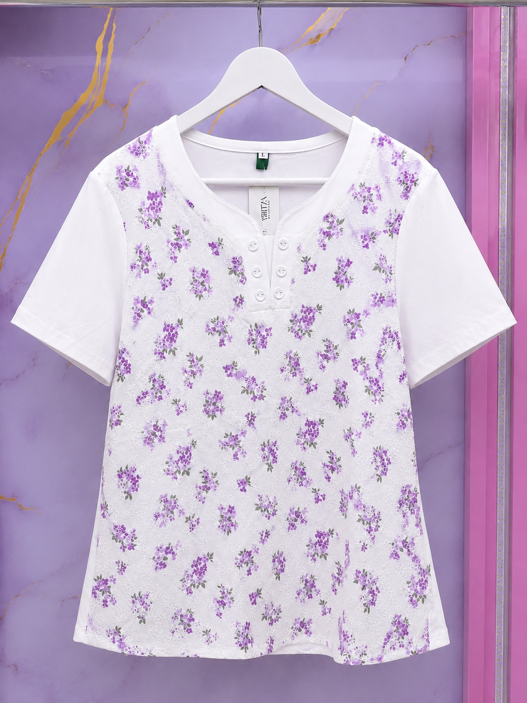 BLUSA FLORES LILA
