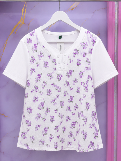 BLUSA FLORES LILA