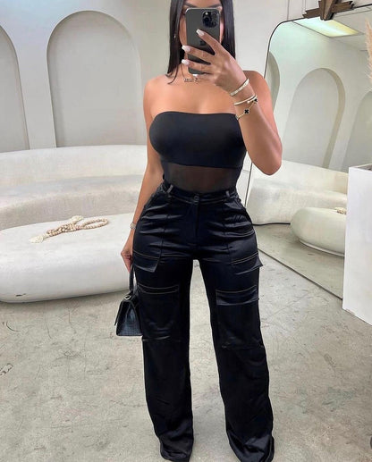CARGO PANTS SATIN