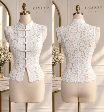 BLUSA KOREANA ENCAJE